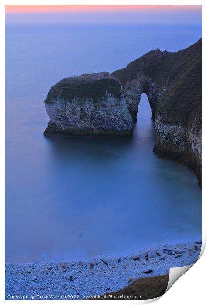 Cliffs on Flamborough headland in the early morning light. Print by Drew Watson