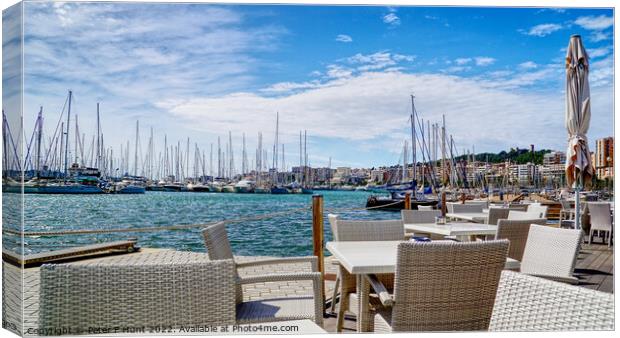 A Waterfront View Palma Mallorca Canvas Print by Peter F Hunt