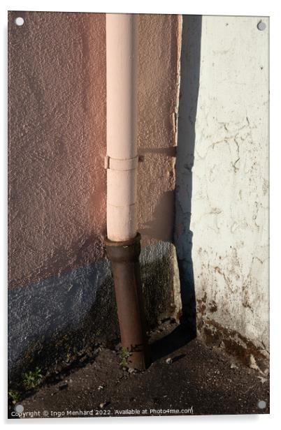 Vertical shot of an old downpipe Acrylic by Ingo Menhard