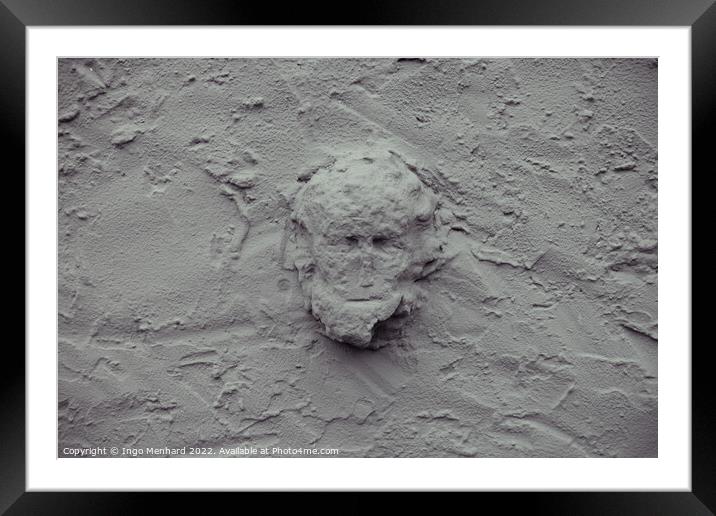 Closeup shot of a stone wall Framed Mounted Print by Ingo Menhard