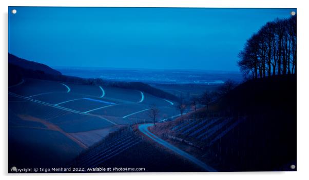 Vineyard landscape by night Acrylic by Ingo Menhard