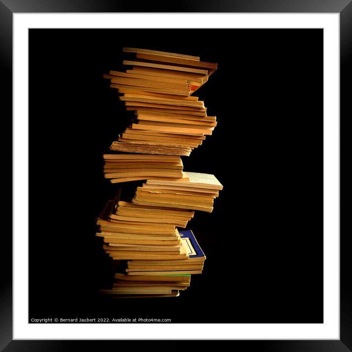 Stack of books Framed Mounted Print by Bernard Jaubert