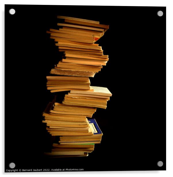 Stack of books Acrylic by Bernard Jaubert