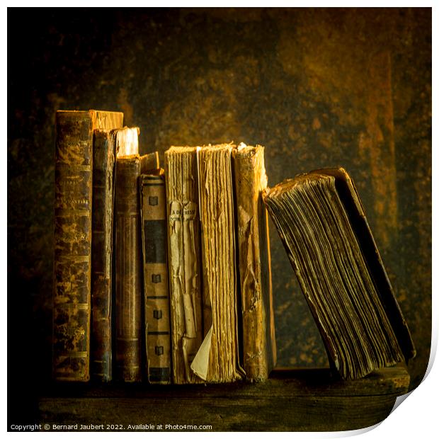Ancient books. Print by Bernard Jaubert