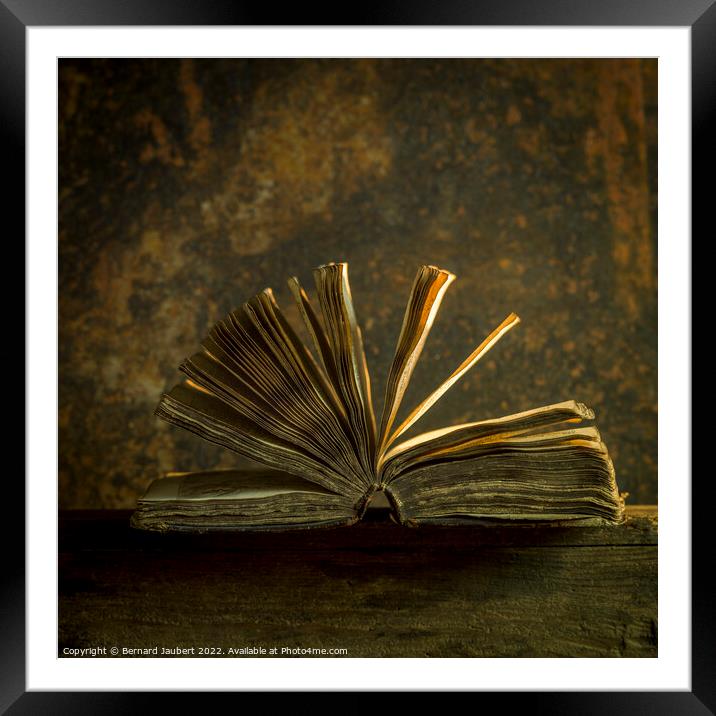 Ancient book. Framed Mounted Print by Bernard Jaubert