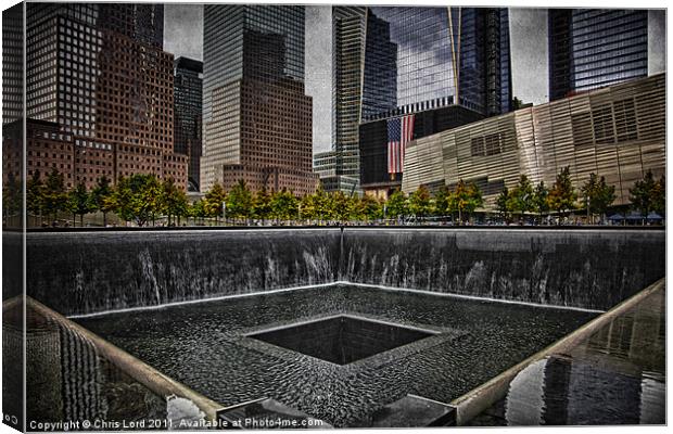 9/11 Memorial, Ground Zero, NYC Canvas Print by Chris Lord