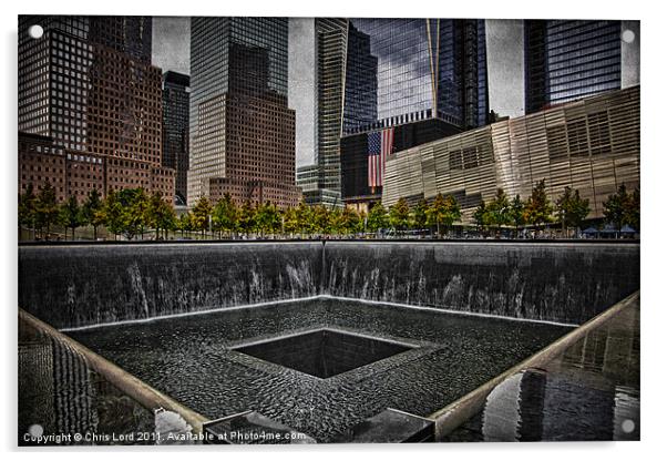 9/11 Memorial, Ground Zero, NYC Acrylic by Chris Lord