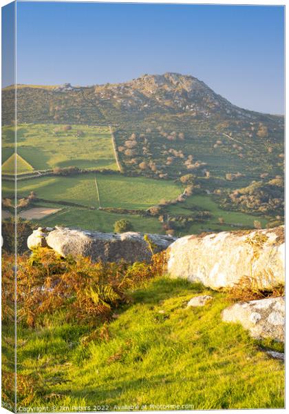 Sharp tor from Stowes Hill Bodmin Moor Canvas Print by Jim Peters