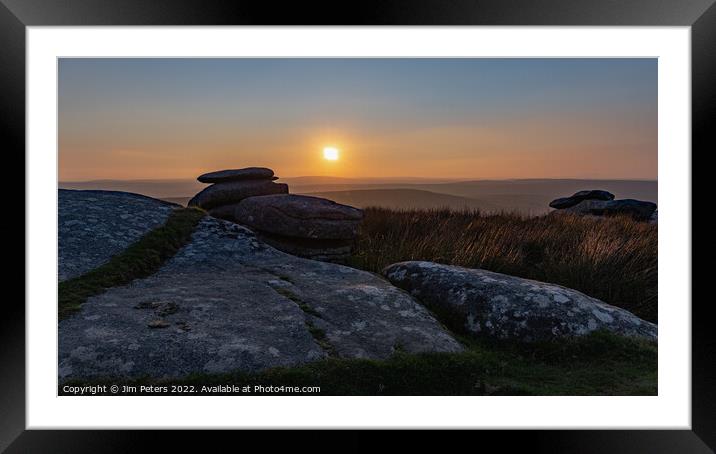 Sunset from Stowes Hill Bodmin Moor Cornwall Framed Mounted Print by Jim Peters