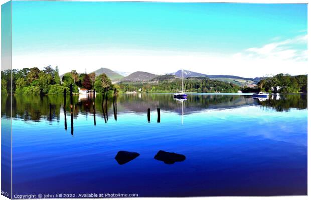 Natures beauty at Derwent water, Keswick, Cumbria. Canvas Print by john hill