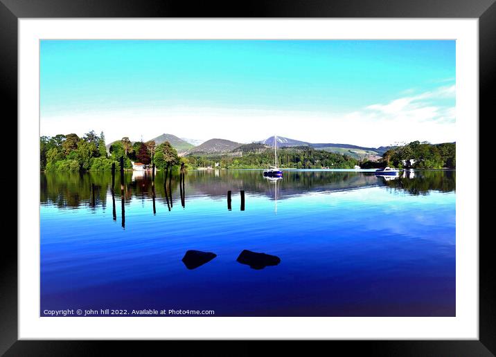 Natures beauty at Derwent water, Keswick, Cumbria. Framed Mounted Print by john hill