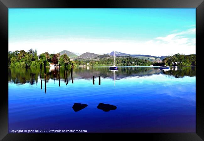 Natures beauty at Derwent water, Keswick, Cumbria. Framed Print by john hill