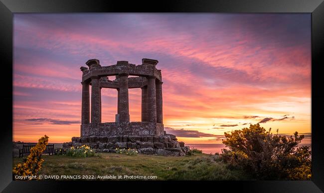 Golden Sunrise at Stonehaven War Memorial Framed Print by DAVID FRANCIS