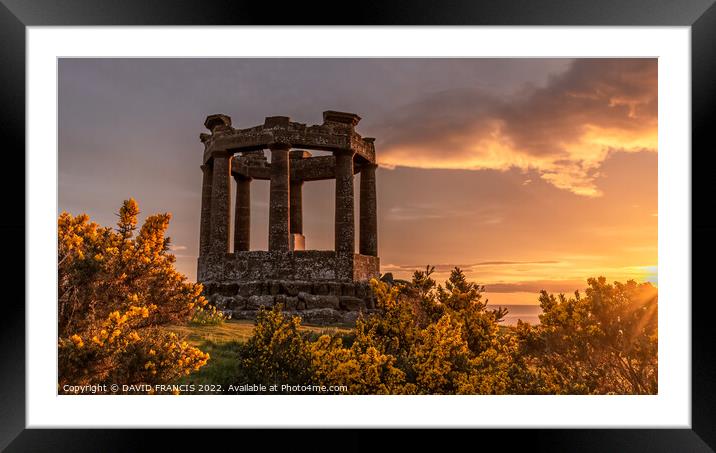 Iconic Sunrise at Stonehaven War Memorial Framed Mounted Print by DAVID FRANCIS