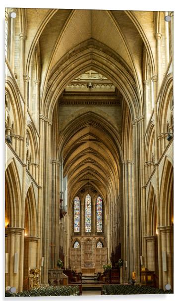 Interior aisle to altar in Truro cathedral in Cornwall Acrylic by Steve Heap