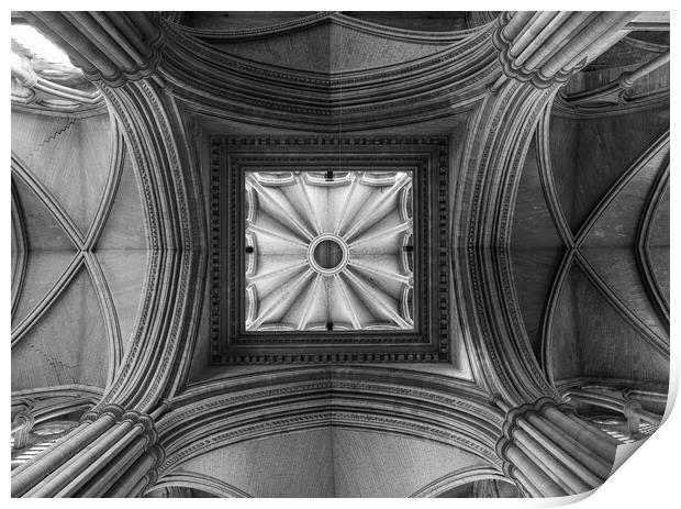 Detail of roof in Truro cathedral in Cornwall Print by Steve Heap