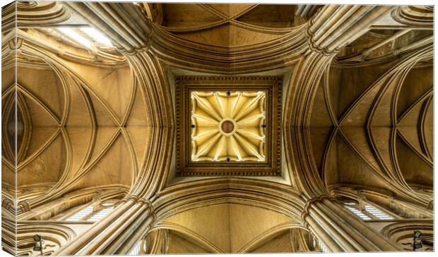 Detail of roof in Truro cathedral in Cornwall Canvas Print by Steve Heap