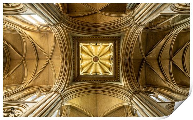 Detail of roof in Truro cathedral in Cornwall Print by Steve Heap