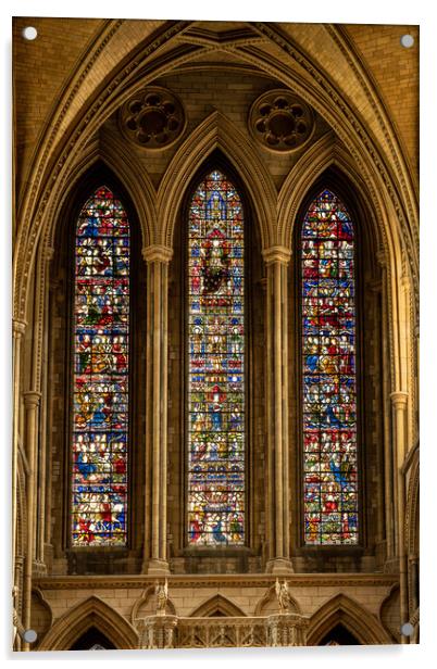 Stained glass window in Truro cathedral in Cornwall Acrylic by Steve Heap