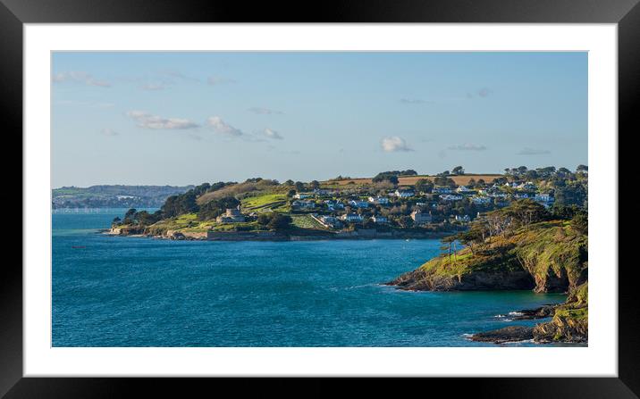Seaside town of St Mawes in Cornwall Framed Mounted Print by Steve Heap