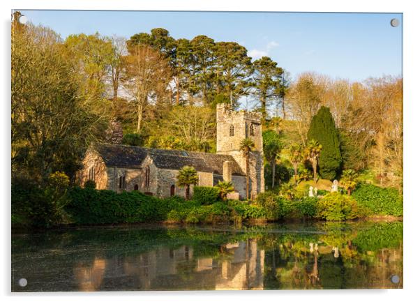 St Just in Roseland parish church in Cornwall UK Acrylic by Steve Heap