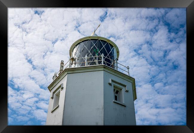 Detail of lighthouse lens at Lizard Light house in Cornwall Framed Print by Steve Heap