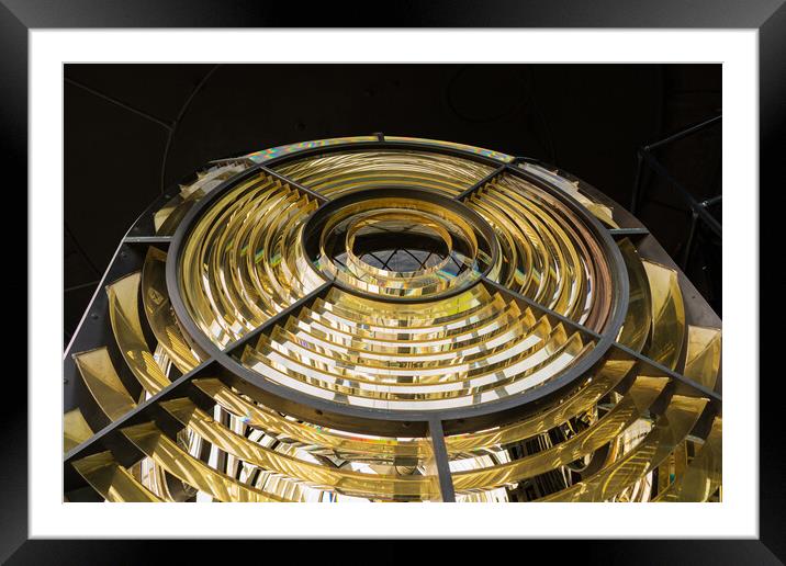 Detail of lighthouse lens at Lizard Light house in Framed Mounted Print by Steve Heap