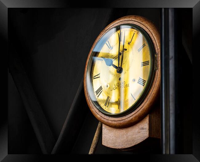 Timeless Elegance: Antique Lighthouse Clock Framed Print by Steve Heap