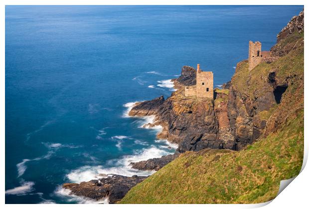 Long duration image of the ruins at Botallack tin  Print by Steve Heap