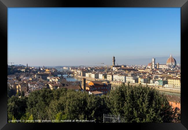 Panoramic view of Florence, Ital,y Framed Print by Sergio Delle Vedove