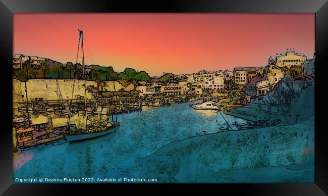 Serenading Colors of the Sea Ciudadela Menorca Framed Print by Deanne Flouton