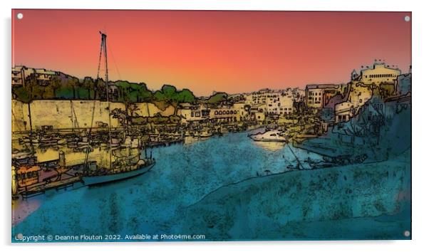 Serenading Colors of the Sea Ciudadela Menorca Acrylic by Deanne Flouton