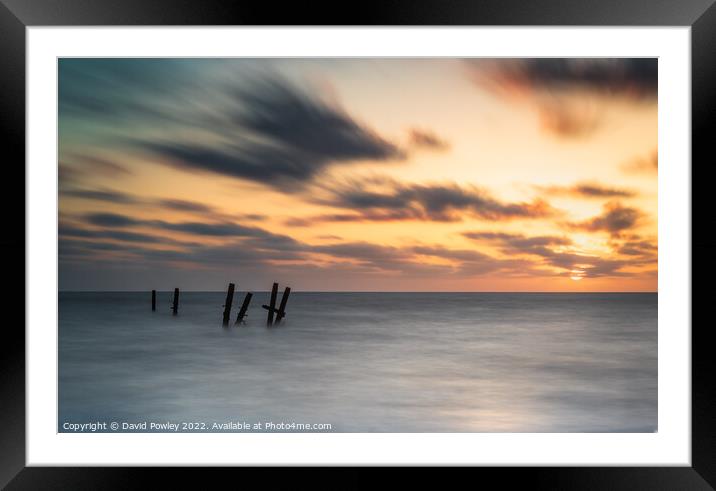 Happisburgh Beach Long Exposure Sunrise  Framed Mounted Print by David Powley