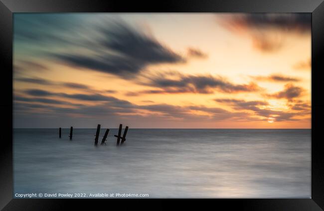 Happisburgh Beach Long Exposure Sunrise  Framed Print by David Powley
