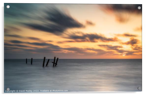 Happisburgh Beach Long Exposure Sunrise  Acrylic by David Powley