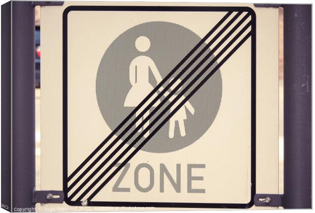 The end of the pedestrian zone traffic sign Canvas Print by Ingo Menhard