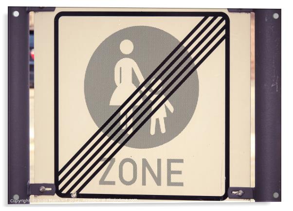 The end of the pedestrian zone traffic sign Acrylic by Ingo Menhard