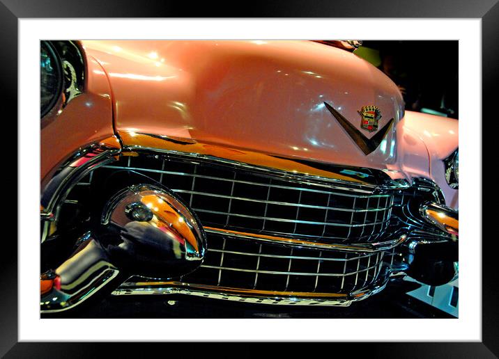Elvis Presley Pink Cadillac Motor Car Framed Mounted Print by Andy Evans Photos