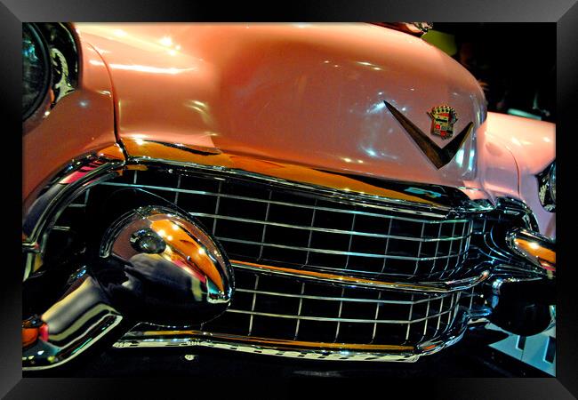 Elvis Presley Pink Cadillac Motor Car Framed Print by Andy Evans Photos