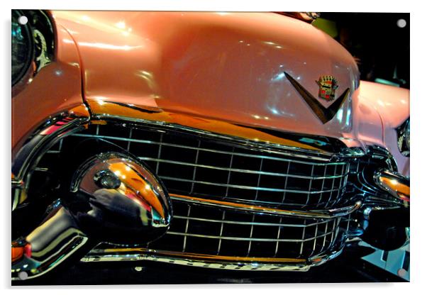 Elvis Presley Pink Cadillac Motor Car Acrylic by Andy Evans Photos