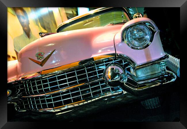Elvis Presley Pink Cadillac Motor Car Framed Print by Andy Evans Photos