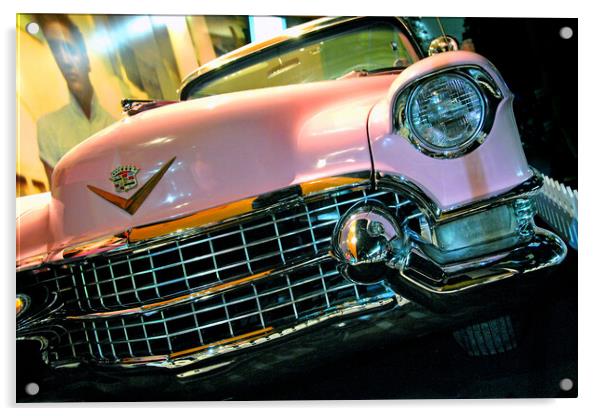 Elvis Presley Pink Cadillac Motor Car Acrylic by Andy Evans Photos