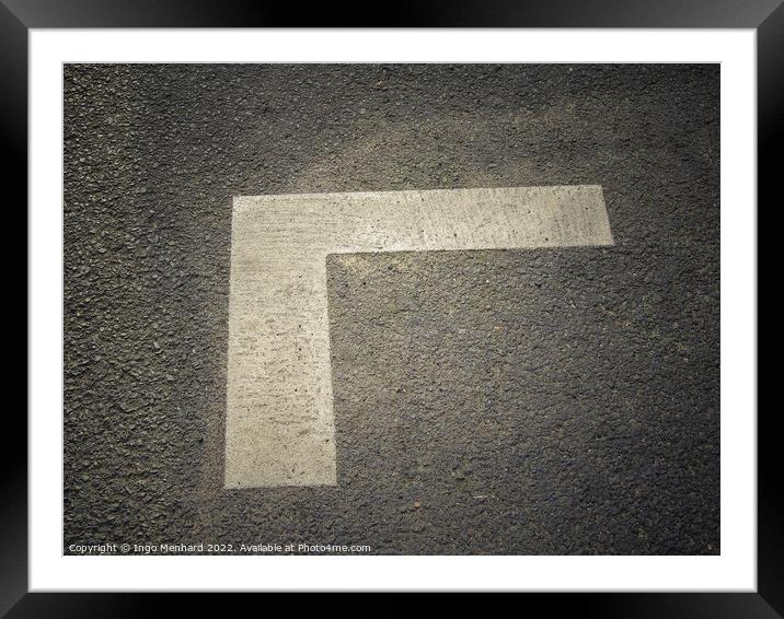 The closeup shot of a white geometric street sign Framed Mounted Print by Ingo Menhard
