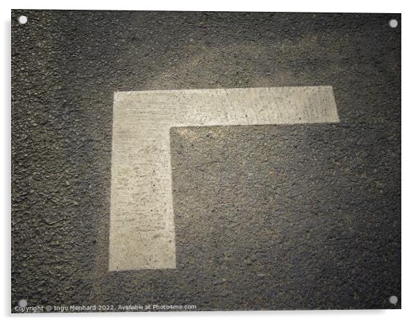 The closeup shot of a white geometric street sign Acrylic by Ingo Menhard