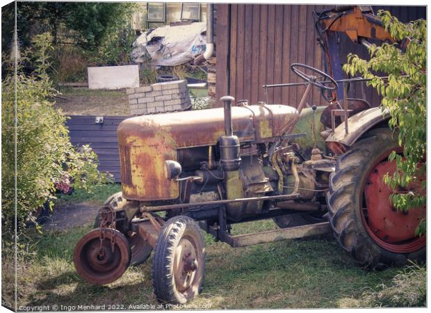 Old German tractor in the garden Canvas Print by Ingo Menhard