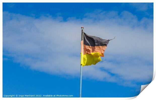 German national flag in front of blue sky Print by Ingo Menhard