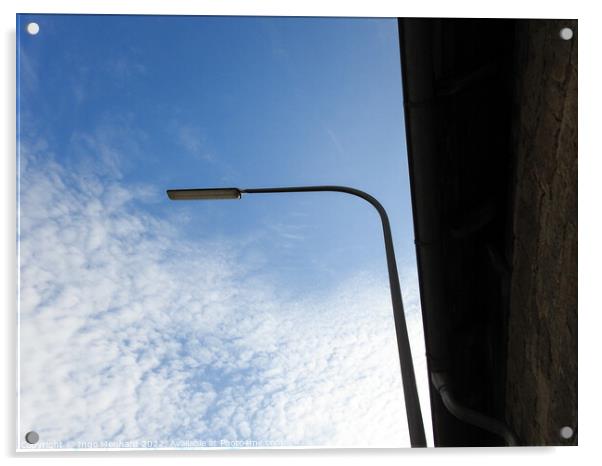 A low angle shot of a street light on a cloudy sky background Acrylic by Ingo Menhard