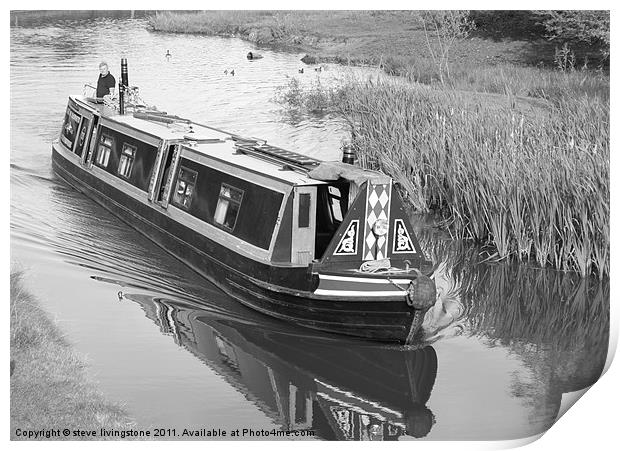narrow boat on Macclesfield canal Print by steve livingstone