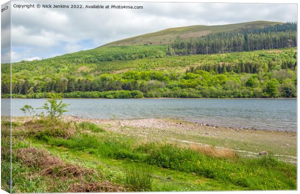 Talybont Reservoir in the Brecon Beacons  Canvas Print by Nick Jenkins
