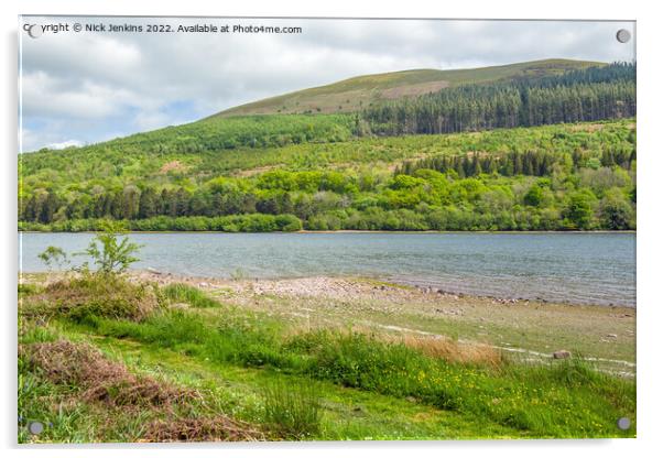 Talybont Reservoir in the Brecon Beacons  Acrylic by Nick Jenkins